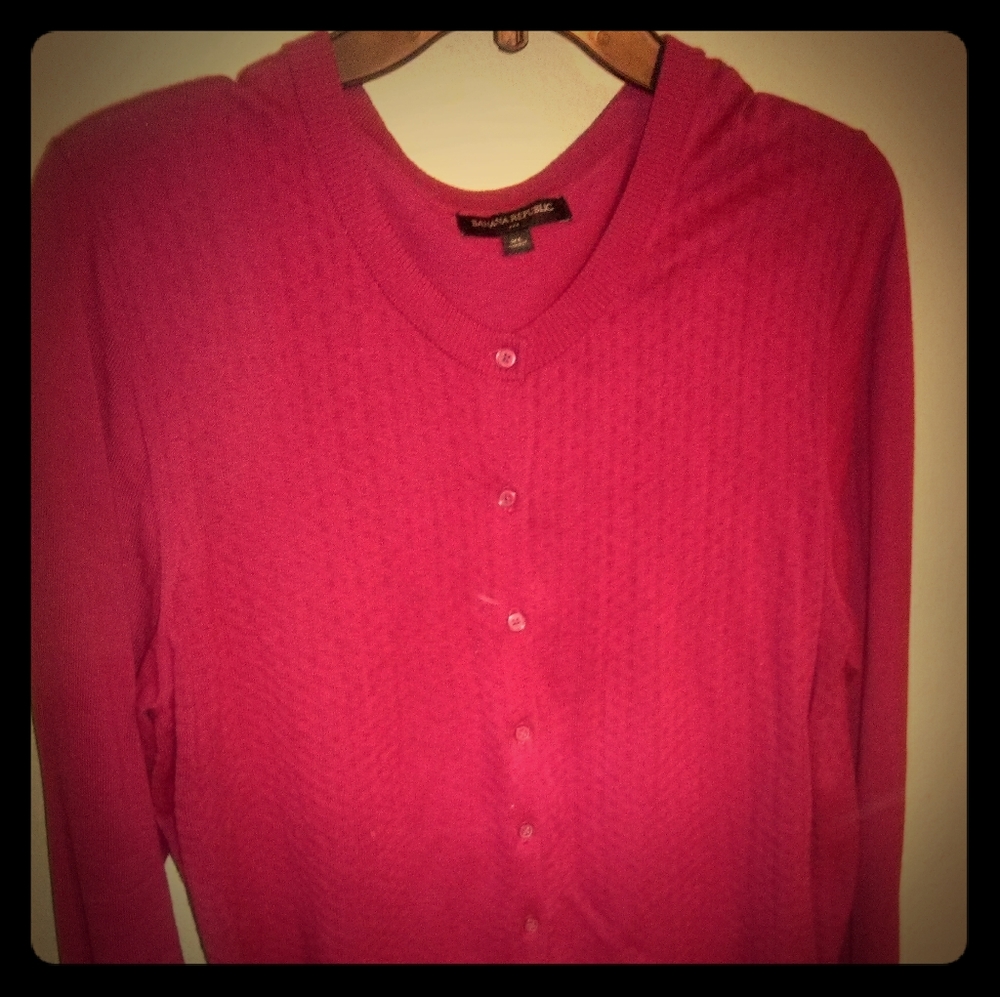 Bright pink sweater, banana republic